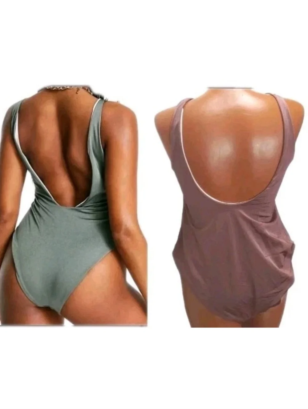 ASOS DESIGN Wireless Swimsuit Fuller Bust Ring Detail Mauve 16W DD-G Resort New